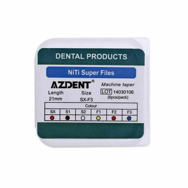 AZDENT SX-F3 25MM Dental Super Rotary File - 6 Piece