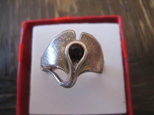 anillo hoja gingko mágico plata 925 años 70 RG ajustable 57 18 mm - Imagen 1 de 4