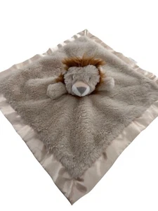 Cloud Island Beige Lion Security Blanket Lovey Satin Trim 14"x14" Baby Comfort b - Picture 1 of 9