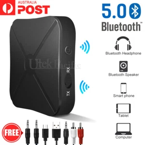 HIFI Bluetooth Wireless 2 in1 Audio Transmitter Receiver 3.5MM RCA Music Adapter - Picture 1 of 8