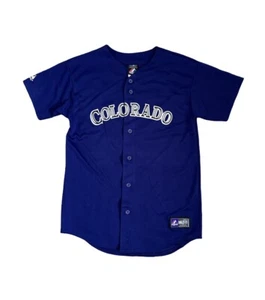 Majestic Colorado Rockies Todd Helton #17 Athletic Purple Jersey Size Youth XL - Picture 1 of 10