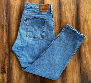 Levis Big E Jeans Premium Wedgie Button Fly Blue Denim Size 32 Inseam 27” - Picture 1 of 13
