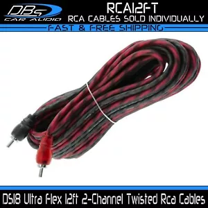 DS18 12 piedi 2 canali cavo RCA schermato segnale audio ritorto doppio interconnettore - Foto 1 di 3