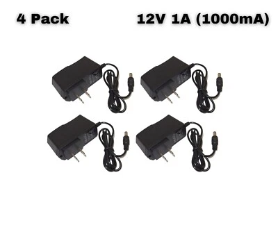 DC 12V 1A 1000mA Power Supply Adapter Wall Charger with 5.5 x 2.1 mm DC Plug - Image 1 of 4