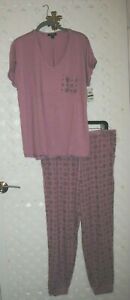 ALFANI INTIMATES 2 Pc Pajama Sleepwear Set Rose Octagon Petal Design NWT Large