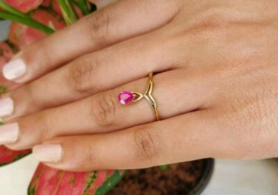 Natural Ruby Ring With 14k Yellow Gold Ring For Engagement Gift  - Image 1 of 3