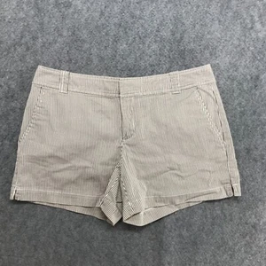 New York & Co. Shorts Womens Size 4 Gray Green White Striped Midi Lightweight - Picture 1 of 12