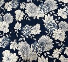 Blue White Floral Print  Stretch Spandex Fabric 50”Width Sold By The Yard