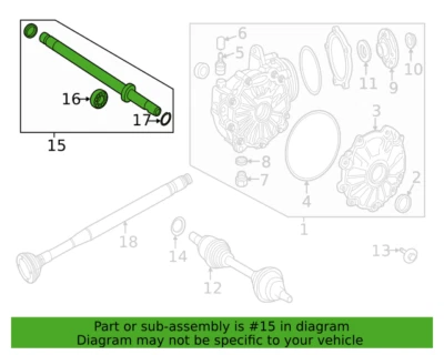 Mercedes Benz C63 AMG C400 C300 2015-2018 Left Intermediate Shaft 222330680064 - Image 1 of 3