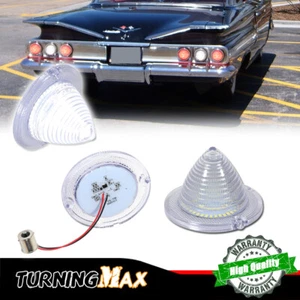 2x Clear White Back-Up Reverse Lights For Chevy Bel Air Nomad El Camino & Impala - Picture 1 of 9