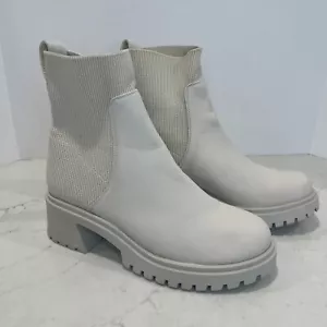 STEVE MADDEN Womens 11 Holley Chelsea Bone Lug Boot Bootie Ankle Pull-On Chunky - Picture 1 of 10