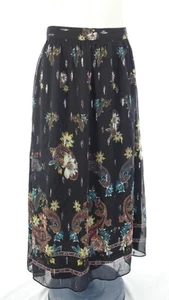 Other Stories Skirt Black Silk Floral Midi Paisley Gypsy Boho EU 38 UK10 - Picture 1 of 14