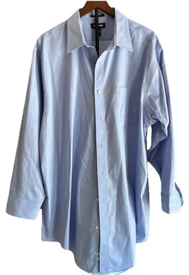 Lands' End Men's Button Up Shirt 18~34T Blue Traditional Fit No Iron Supima - Image 1 of 4