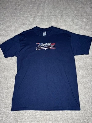 复古全新英格兰爱国者衬衫男式 LG 2004 超级碗 XXXVIII 冠军 NFL 美国 — 第 1/4 张图片