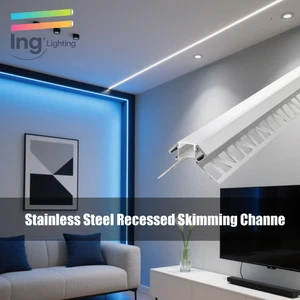 Wall Corner LED Aluminum Profile Strip Light Channel Plaster Embedded fr Ceiling - Picture 1 of 22