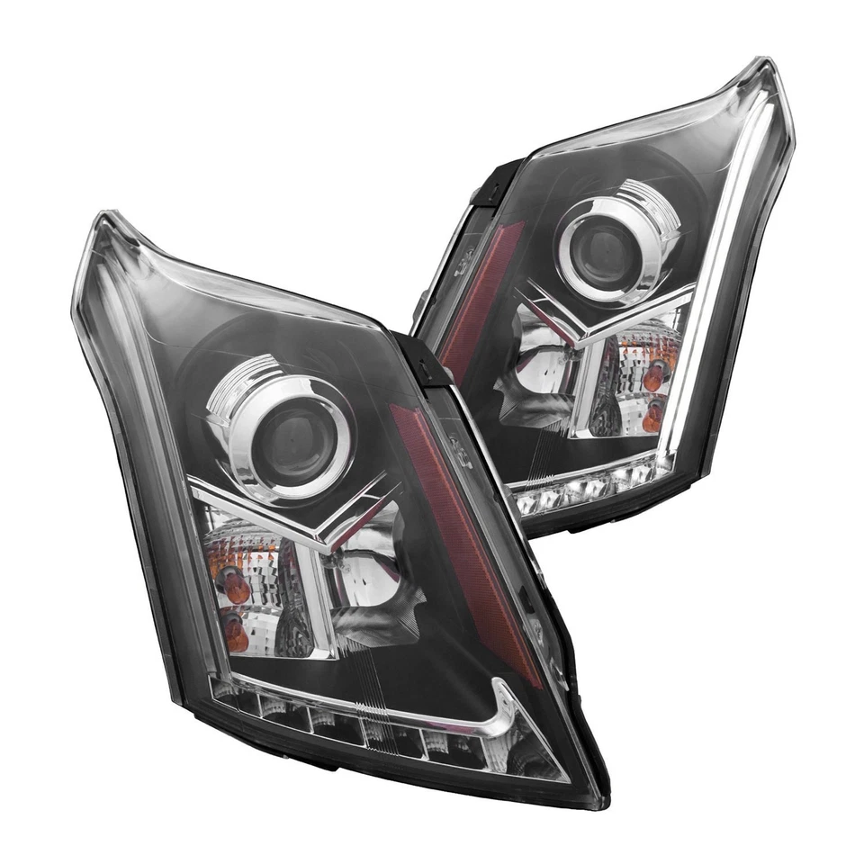 For Cadillac SRX 10-16 Headlights Plank Style Driver & Passenger Side Black Foto 1 de 4