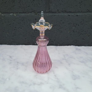 VINTAGE ~ MUNDGEBLASENER IRRIDISZIERENDER "ÄGYPTISCHER" PARFÜM GLASFLAKON Rosa Blush Gold - Bild 1 von 5