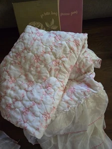 Colcha y fundas vintage rosa/blanco bordadas Queen/completas 52x85 - Imagen 1 de 12