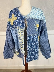 Quilted Patchwork Jacket Oversize XL Floral Kidcore Twee Indie Grandma Granny - Picture 1 of 15
