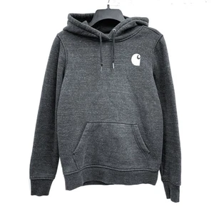 Wmns CARHARTT Gray Heather Logo Relaxed Fit Hoodie Sweatshirt Sz XS - Picture 1 of 5