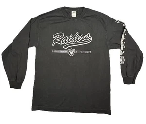 Vintage Oakland Raiders Shirt Mens Large Long Sleeve Double Side NFL 1990s - Picture 1 of 10