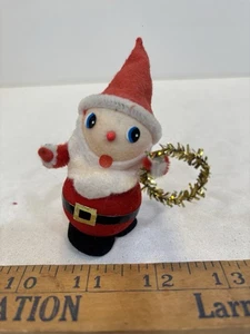 Babbo Natale vintage 3,5" in intonaco floccato - Foto 1 di 6