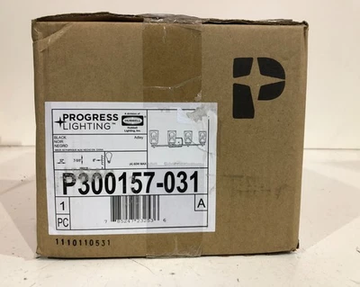 Progress Lighting Adley 4 光哑光黑色浴室梳妆灯透明玻璃新品 — 第 1/3 张图片