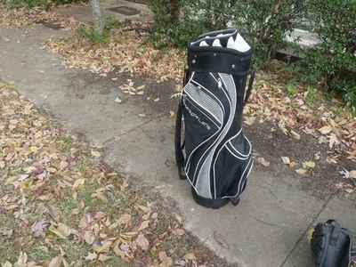 Ladies Maggie Lane Handsome Lightweight Black/Gray Cart Golf Bag w Rain Hood - Image 1 of 4