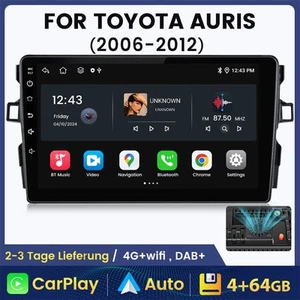 9" Android 12 Autoradio Carplay GPS Navi 4+64GB WIFI Für Toyota Auris 2006-2012 - Picture 1 of 20