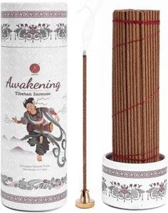 Natural 180 Stick Tibetan Incense for Yoga & Meditation - Includes Brass Holder - Picture 1 of 9