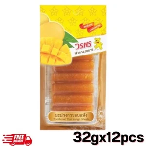 x12 Mango Dried Sheet Rolled Chewing Thai Fruit snack Sweet&Sour Delicious 32g - Picture 1 of 6