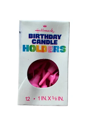 Candelabros Daisy Hallmark Vintage Plástico Rosa Pastel de Cumpleaños 12 Años 70’s Retro Foto 1 de 4