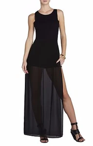 NEW BCBGMAXAZRIA BLACK KENZI SLEEVELESS SKIRTED ROMPER ONW9C409/AL180 SIZE 8 - Picture 1 of 2