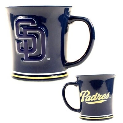 Caneca San Diego Padres xícara de café 15 oz esculpida Memory Company mercadoria oficial da liga principal de beisebol - Imagem 1 de 4