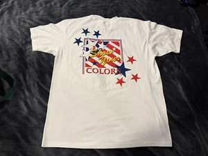 VINTAGE 1991 NOS STAR SPANGLED BANNER MONUMENT USA FLAG T-SHIRT MENS XL HANES - Picture 1 of 9