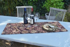 Table runner Provence 40x100 cm brown wine barrels from France mixed fabric - Picture 1 of 7