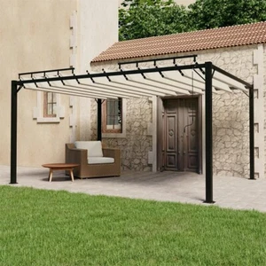 Pergola mit Lamellendach 3x4 m Creme Stoff und Aluminium - Bild 1 von 8