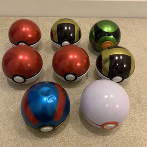 Pokemon Trading Card Game Empty Tin Pokeballs Lot of 8 Decorations Gift - Bild 1 von 10