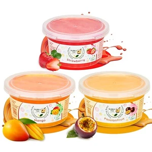 Bubble Tea Set 3x 490g, Erdbeere, Mango & Maracuja Boba, Vegan, Glutenfrei - Bild 1 von 6