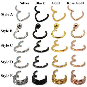 Surgical Steel Body Jewelry Hinged Segment Nose Septum Clicker Piercing Ring 