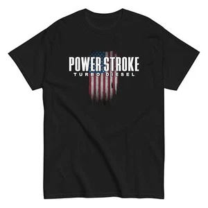 T-shirt Power Stroke Turbo Diesel con disegno bandiera americana - Foto 1 di 14