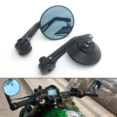 Espejo lateral redondo CNC negro con extremo de manillar para Benelli Leoncino 500 502c 752s Foto 1 de 4