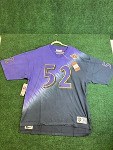 Men's Mitchell & Ness Ray Lewis Baltimore Ravens Diagonal Tie-Dye V-Neck T-Shirt - Picture 1 of 10