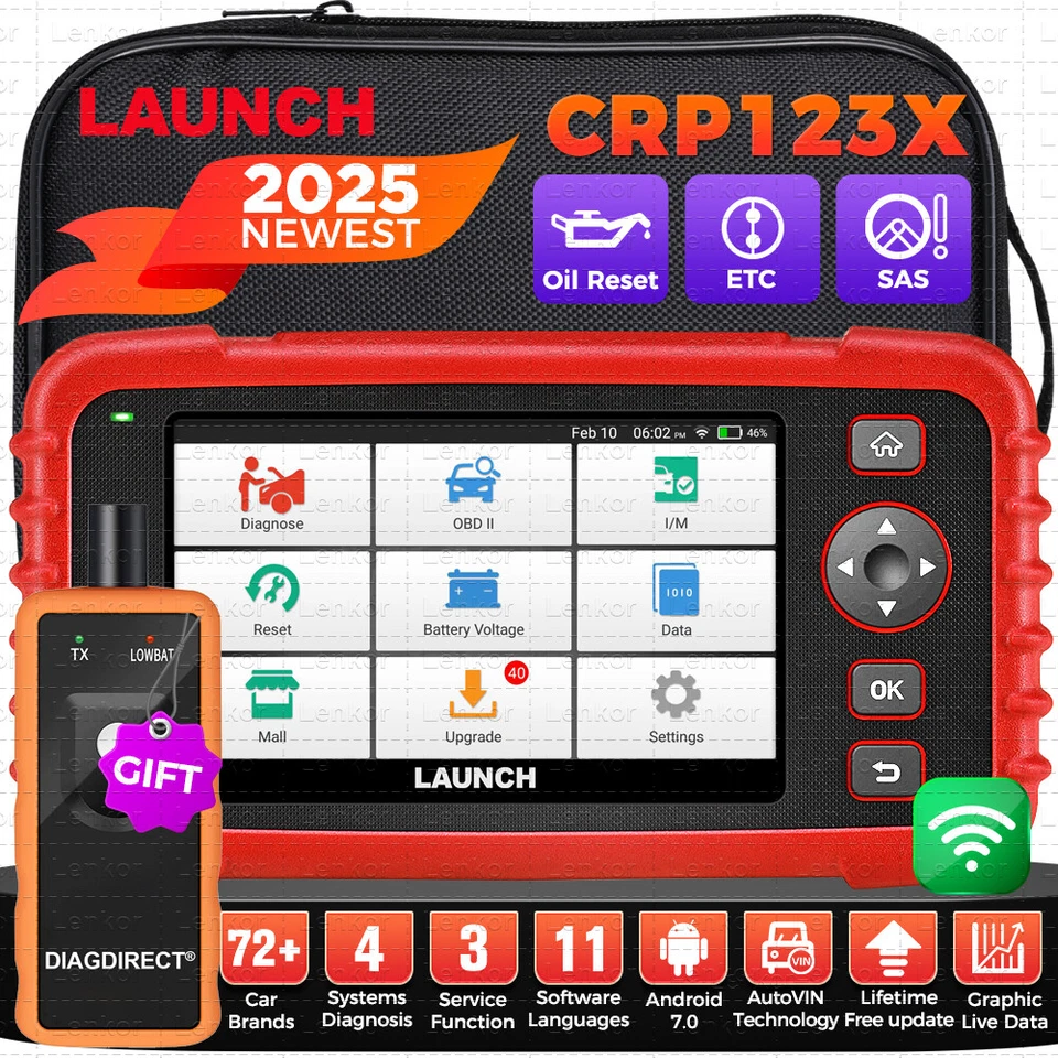 LANZAMIENTO CRP123X OBD2 Escáner ABS Lector de Código SRS Comprobar Motor Coche Herramienta de Diagnóstico Foto 1 de 4