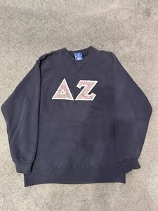 Vintage 80s Champion Blue Floral Embroidery Crewneck College Delta Zeta XL - Picture 1 of 9