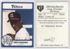 1989 Bill Pucko Utica Blue Sox Greg Perschke #17