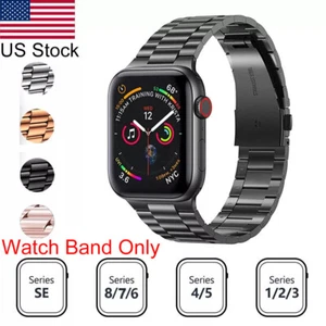 Stainless Steel Strap Band For Apple Watch iWatch 8 7 6 5 4 3 2 SE 38/42/44/45mm - Picture 1 of 21