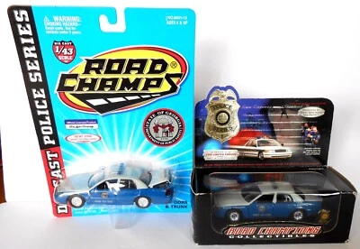 ROAD CHAMPS RARE 2 GEORGIA POLICE PATROL CARS  / FORD &CAPRICE.  1/43  4-PIC. - Image 1 of 4