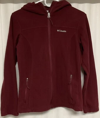 Columbia Fleece Jacket Womens XS Burgundy Full Zip Pockets.  2695Br - Imagem 1 de 3