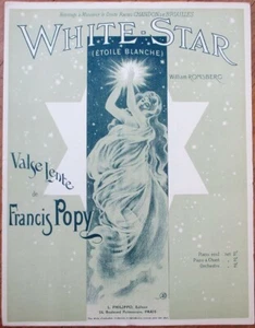 Poster francese Art Nouveau 1890-Spartiti d'arte: 'Stella Bianca', Artista-Firmato - Foto 1 di 1